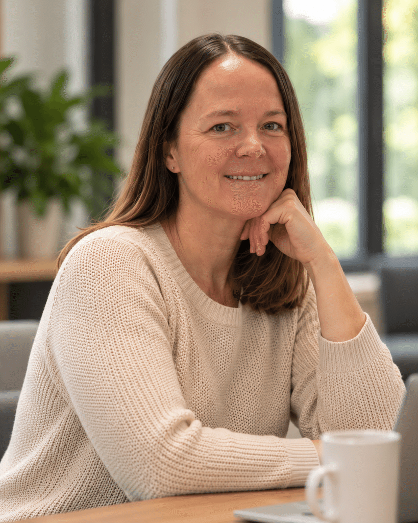 Relaxed professional portrait of Karen Yeates.